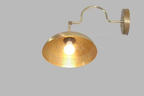 Handmade brass wall sconce - brass,