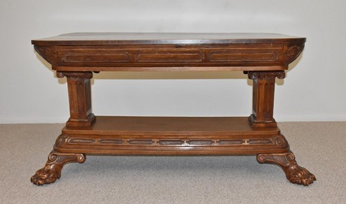 Antique walnut library table - antique,